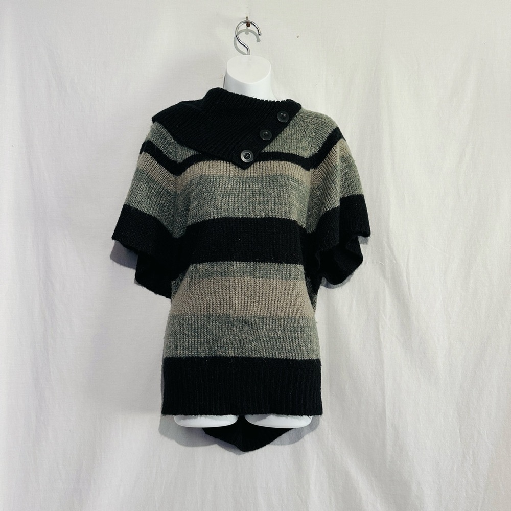New directions Women's Striped open sleeve knit sweater | L - Picture 1 of 3